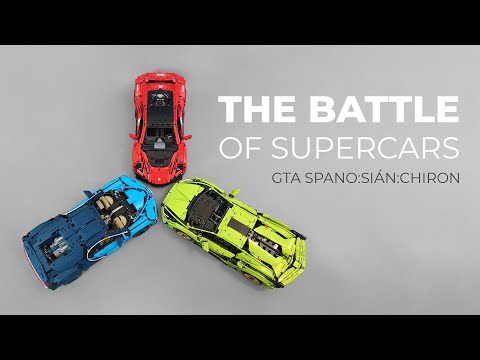 Bugatti Chiron vs Lamborghini Sian vs Spano GTA made of LEGO® bricks and Powered by BuWizz (TEASER)