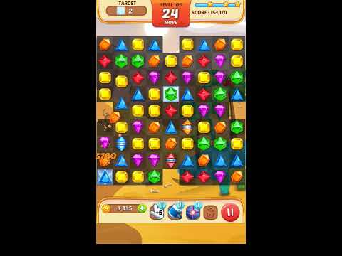 Jewel Match King Level 105 - Walkthrough ( No Booster )