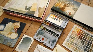 Cozy Studio Catch-Up ✨ Drawing Challenge, Painting, Shop Launch and sketchbook haul.