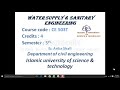 Water Supply Sanitary Engineering 01