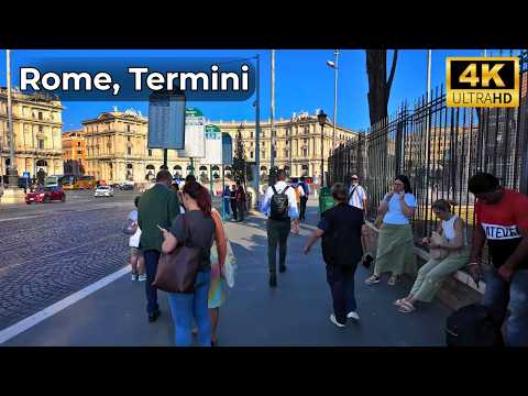 Rome 🇮🇹 - Termini District Walking Tour 2025 | Life, Churches & Streets in 4K