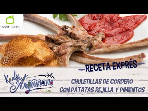 Karlos Arguiñano: Receta de Chuletillas de cordero con patatas rejilla y pimientos