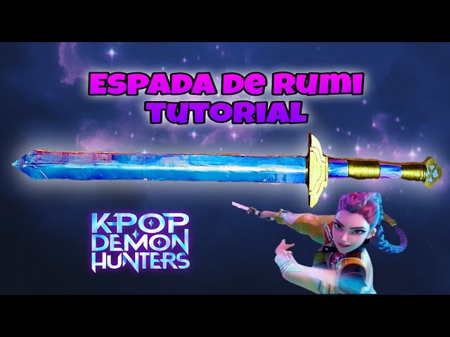 Vídeo relacionado con Brrnoo Espada Rumi de KPOP Demon Hunters, Accesorio de Cosplay Retráctil Impreso en 3D Que Brilla en la Oscuridad con Diseño de Runas, Espada de Juego de rol de Anime (Azul Luminosa)