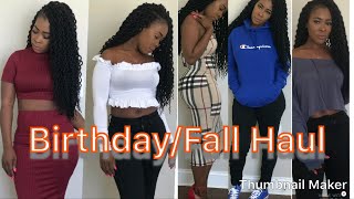 Huge Birthday/Fall try on Haul! Fashion Nova Pretty Little Thing BooHoo