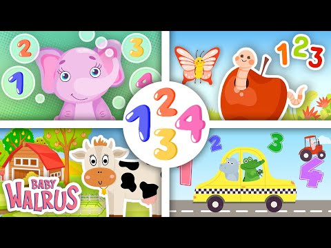 Zusammenstellung | Zählen wir mit | Lernserien für Babys 0-2 🦕  🚗