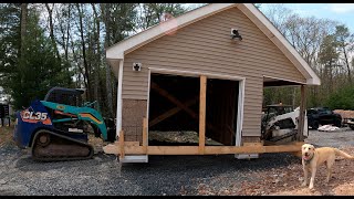 Move garage, bury propane tank, pour slab