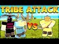 Massive Tribe attacks one God Player (Roblox Booga Booga)