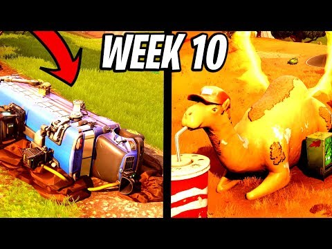 visit a viking ship a camel and a crashed battle bus week 10 challenges fortnite - crashed battle bus fortnite