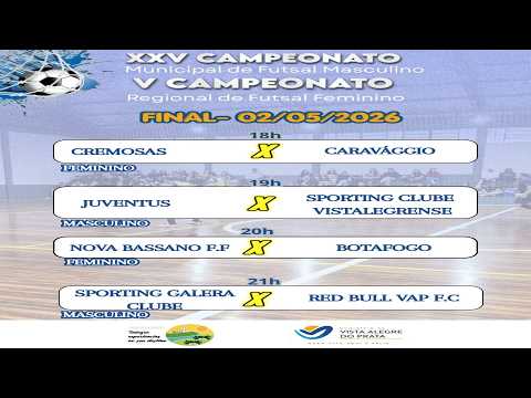 FINAIS  XXV CAMPEONATO MASCULINO DE FUTSAL E  V CAMPEONATO FEMININO REGIONA DE VISTA ALEGRE DO PRATA