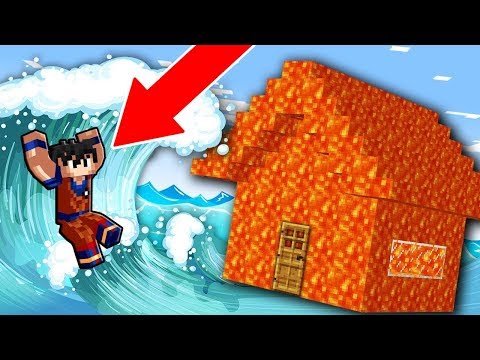 CASA DE LAVA CONTRA TSUNAMI! CASA DE LAVA 100% PROTEGIDA NO MINECRAFT!!