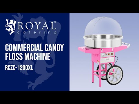 video - Commercial Candy Floss Machine - 72 cm - 1200 W - Incl. Wagon
