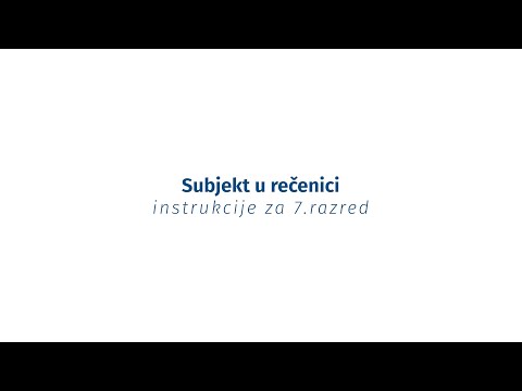Instrukcije iz jezika - 7. razred -  Subjekt u rečenici