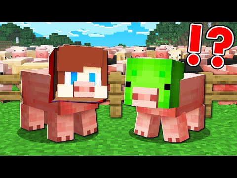 Ultimate Minecraft PIGS Transformation - JJ Maizen & Mikey