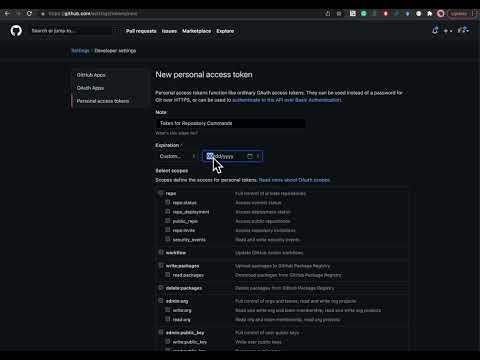 This is a short video that shows how to generate a GitHub Access token.