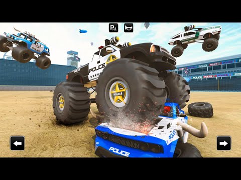 US Army Monster Trucks Crashing Derby Demolition Game - Android IOS Gameplay.