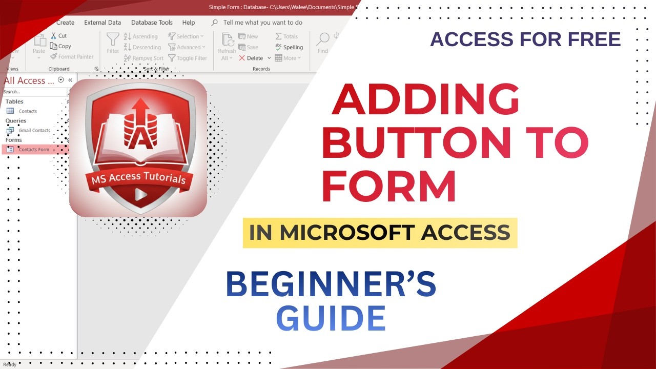 Add Button to Form in Microsoft Access | Command Button Tutorial for Beginners