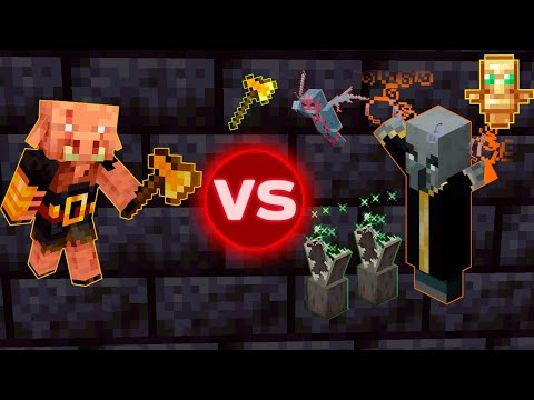 Piglin Brute vs Evoker - Minecraft Mob Battle 1.16.2 (Who is really boss here?)
