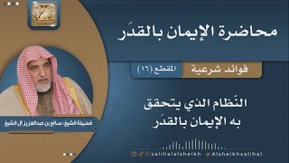صورة النّظام الذي يتحقق به الإيمان بالقدَر | فضيلة الشيخ صالح آل الشيخ