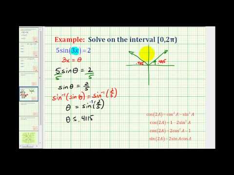 Example 2:  Solving a Trig Equation with a Multiple Angle