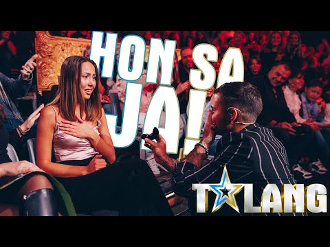 Se när Samir Badran friar till flickvännen Julia i direktsändning! - Talang (TV4)