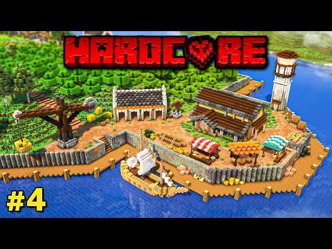 I Built a Cozy Harbor in Hardcore Minecraft!