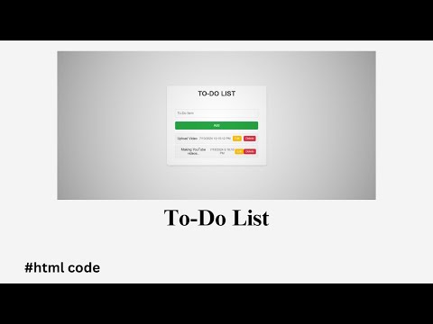 To Do List Project Part 1 Html Code Setup Javascript Project For Beginners Purejava