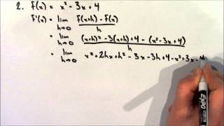 Calculating a Derivative Using the Definition of a Derivative - Example 1