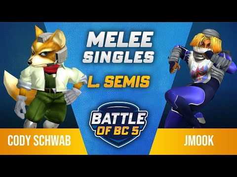 Cody Schwab (Fox) vs Jmook (Sheik) - Melee Singles Losers Semi-Final - Battle of BC 5