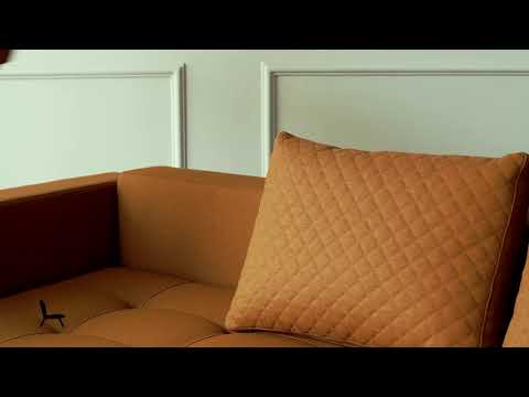 Cassius Quilt Fabric Sofa Bed w/Chrome Legs by Innovation Living Furniture