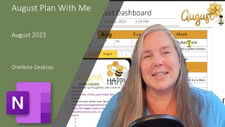 OneNote Digital August Monthly Dashboard Plan With Me 2023
