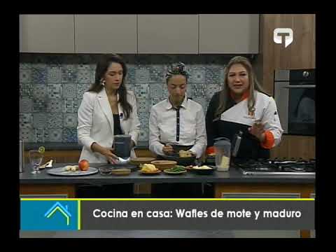 Cocina en casa: Wafles de mote y maduro