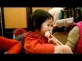 Abigail Eat Shou Bao With Chopstick Herself At YeYe S Birthday Dinner Feb 18 2012