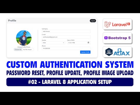 02 Custom Authentication System Using Laravel 8 Bootstrap 5 Ajax | Laravel 8 Application Setup