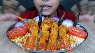 Download lagu Spicy Prawn curry with rice | Indian shrimp curry and rice mukbang. mp3