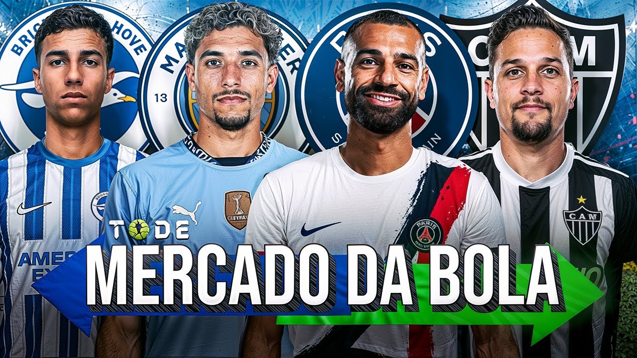 MERCADO DA BOLA 2025 - SALAH CONFIRMA SAÍDA, CITY VAI POR ATACANTE, ARTUR, VITOR REIS e+