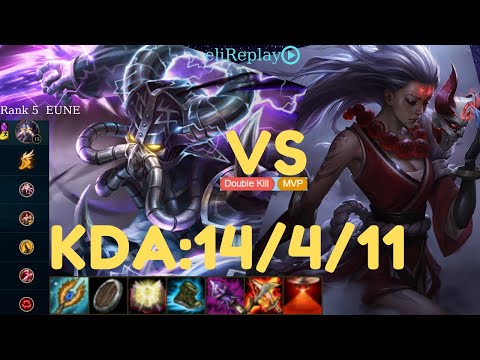 Rank 5 | Kassadin MID vs Diana - KDA: 14/ 4/ 11  | EUNE Challenger | League of Legends
