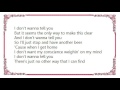Clint Black - I Don't Wanna Tell You Lyrics