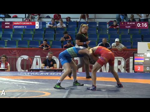 Qual. FS - 42 kg: R. HARUTYUNYAN (ARM) df. V. ABRAMOV (UKR) by VSU, 10-0