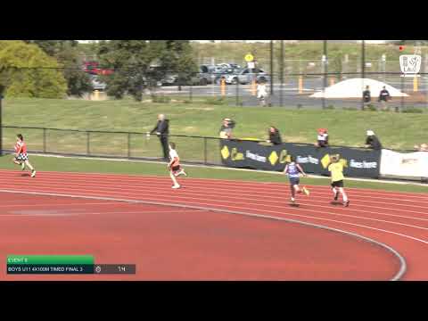 Boys U11 4x100m Timed Final 3: 2021 Commonwealth Bank State Relays Championships // LAVicTV