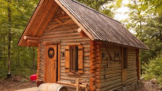 Log Cabin TIMELAPSE Built By ONE MAN In The Forest