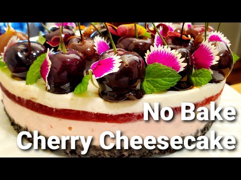 No-Bake Fresh Cherry CheeseCake Recipe Perfect for Summer Dessert