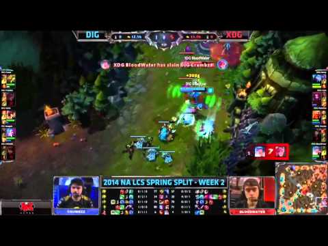 LCS 2014 NA: Spring W2D1: DIG vs XDG: Bloodwater saves Zuna and gets the kill