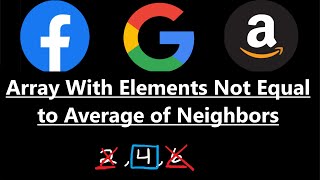 YouTube video 'Array With Elements Not Equal to Average of Neighbors - Leetcode 1968 - Python'