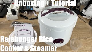 Reishunger Rice Cooker & Steamer with Keep-Warm Function - 8 Cups cooked Unboxing and instructions