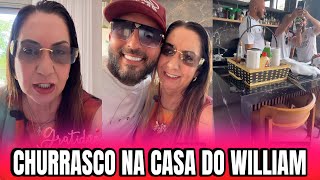 MARGARETH MOSTRA DIA DE CHURRASCO NA CASA DO SEU FILHO WILLIAM 