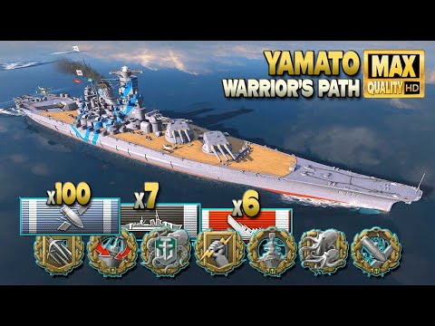 Battleship Yamato: Tense on map Warrior's Path - World of Warships