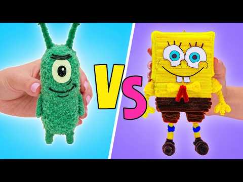 Cartoon DIY Battle! 🧦🧽 Sock Patrick vs SpongeBob Showdown