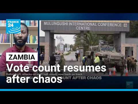 Zambia resumes vote count after pause over violence