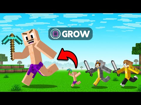 Tiny and Giant Speedrunner vs Hunters in Minecraft!
