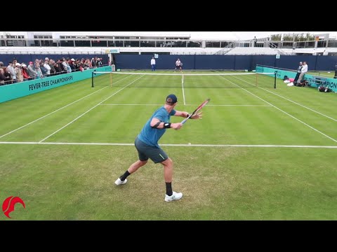Kevin Anderson Training for Wimbledon - Court Level View